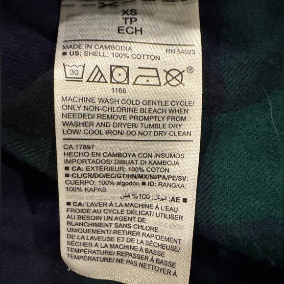 Old Navy ‘The Class Shirt’ Women’s Green Flannel Size Extra Small 100% Cotton - Picture 4 of 5